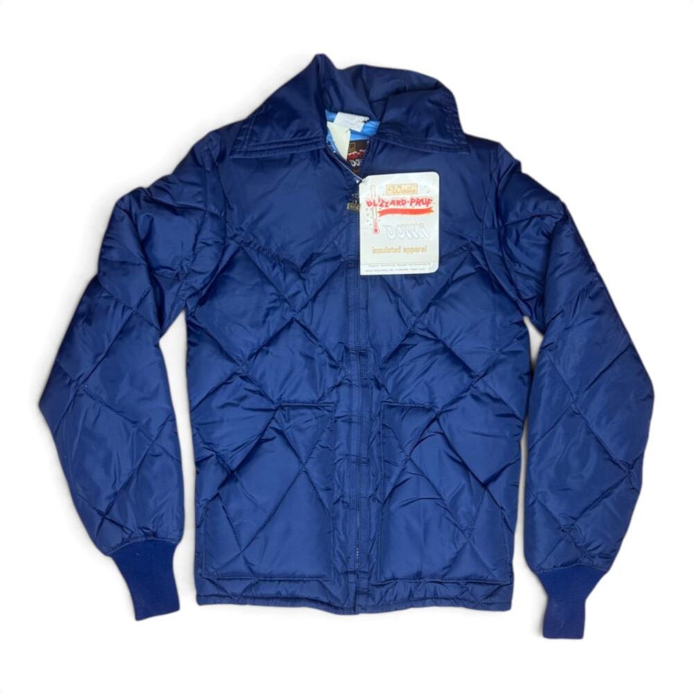 Vintage 1980s Walls Blizzard Pruf Down Quilted Jacket Women's XS Dark Blue NWT